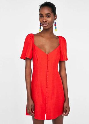 Платье красное zara