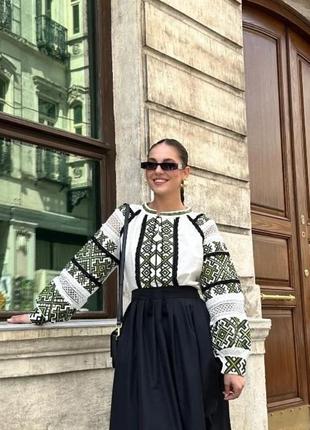 ❤️ невероятная вышиванная женская рубашка белая белый вышиванка вышитая