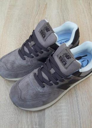 Женские кроссовки new balance 574  бежеві з коричневим 384 фото