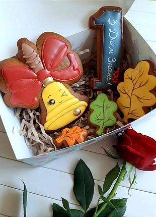 Пряниковий сет з 5 пряників "шкільний дзвоник", пряники на день знань