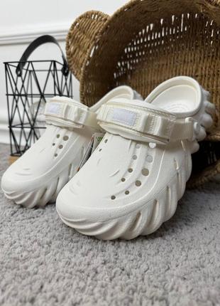 Чоловічі крокси сабо  crocs echo clog white білі новий колір лідер продажів crocs crocs