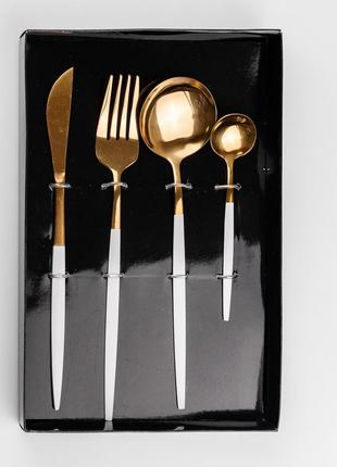 Набор столовых приборов cutlery set из нержавеющей стали на 1 персону 4 штуки столовый набор2 фото