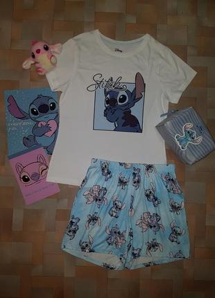 Пижама, комплект хлопок-микрофибра стич, stitch disney s размер2 фото