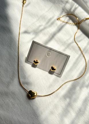 Підвіска і сережки у формі серця