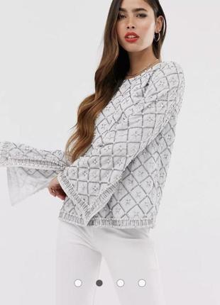 Декорированный топ с глубоким вырезом на спине asos design