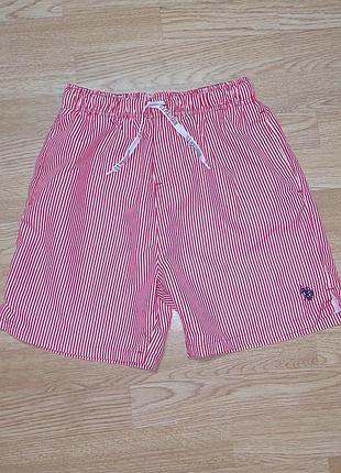 Шикарні білі шорти в червону смужку u.s. polo assn made in bangladesh 14/15 років