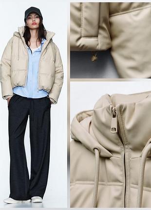 Женская куртка анорак zara эко кожа размер м новая коллекция оригинал ветронепроницаемая4 фото