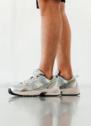 Чоловічі кросівки new balance 530 silver green нью беланс сріблястого з зеленим кольорів