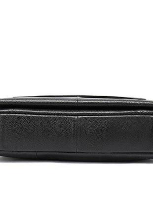Кожаная черная мужская сумка-портфель для документов мк398489 фото