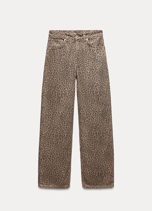 Джинсы zara лерпардовые джинсы zara высокая посадка