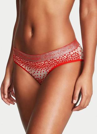 Трусики бело-красные прозрачные слип оригинал victoria’s secret