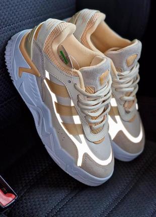 Женские кроссовки adidas niteball ll beige sand white