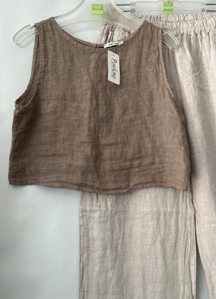 Майка топ блуза льон італія