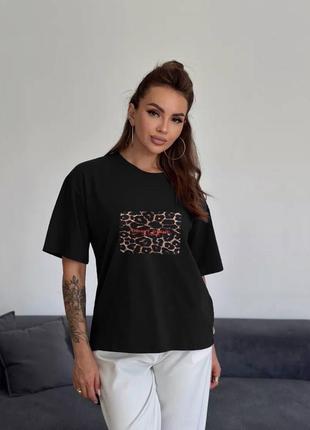 Оверсайз футболка с принтом лео🐆