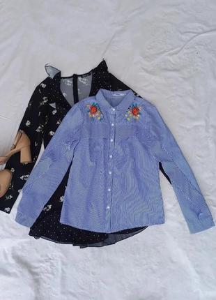 Рубашка в полоску с вышивкой