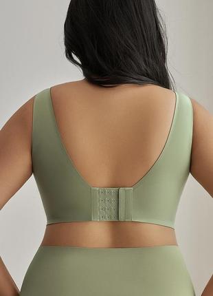 Бра безшовний великий розмір без кісточок батал комфорт пудровий з пуш ап бюстгальтер