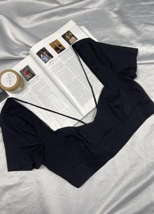Стильный льняной топ zara из новых моделей
