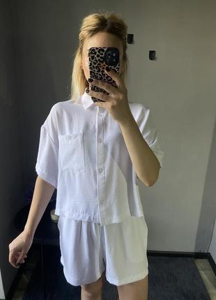 Костюм/костюм с шортами/летний костюм/белый летний костюм3 фото