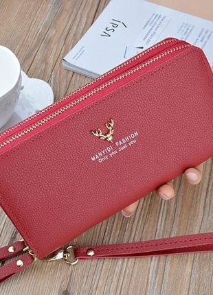 Жіночий гаманець клатч на 2 відділи з ручкою модний і місткий женский кошелек горизонтальный