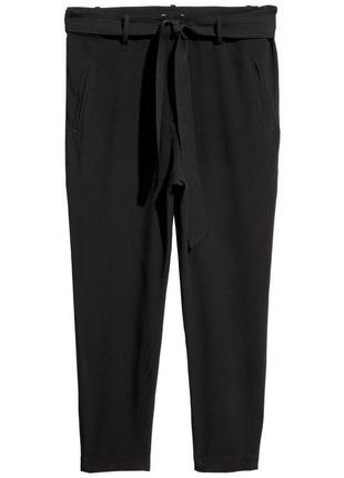 Вискозные фактурные легкие брюки  с поясом h&m