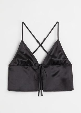 Сатиновий  топ h&m на завʼязках