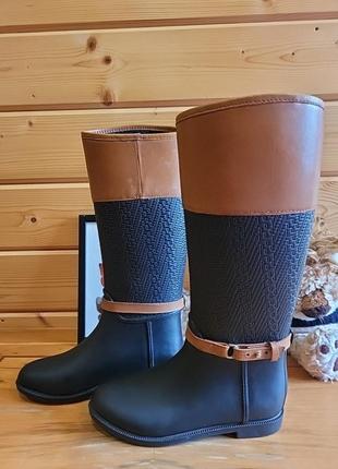Оригинальные резиновые кожаные сапоги massimo dutti