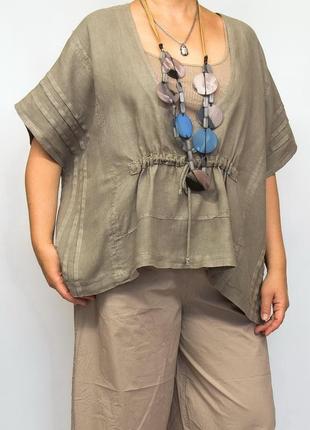 Блуза лляна, накидка, ella moda, італія.