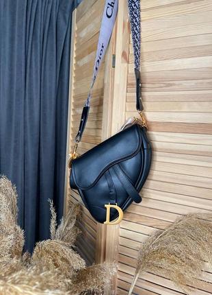 Сумка седло черная в стиле dior эко кожа высокого качества8 фото