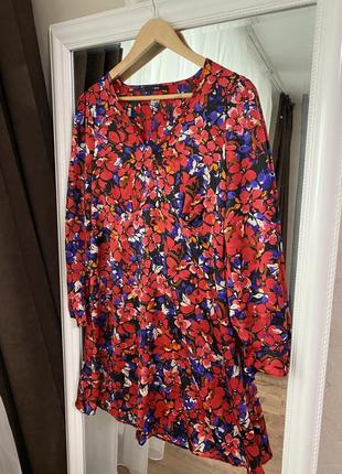 Платье в цветочный принт летняя плата