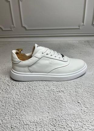 Мужские базовые кеды кроссовки белые с логотипом armani натуральная кожа кожа кожаные,...