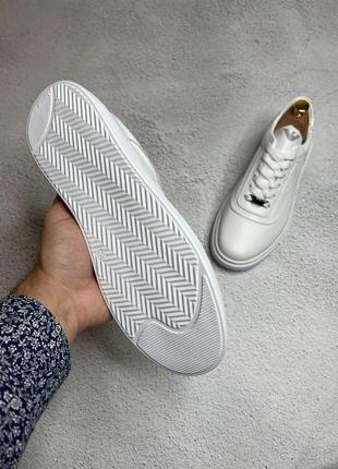 Мужские базовые кеды кроссовки белые с логотипом armani натуральная кожа кожа кожаные,...