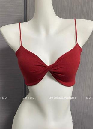 Белый топ на бретелях бра топик кроп нарядный топ