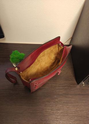 Piquadro вінтажна бордова барсетка косметичка сумка чоловіча шкіряна10 фото