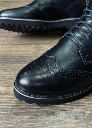 Мужская черная кожаная теплая обувь niagara_brand 12838 фото