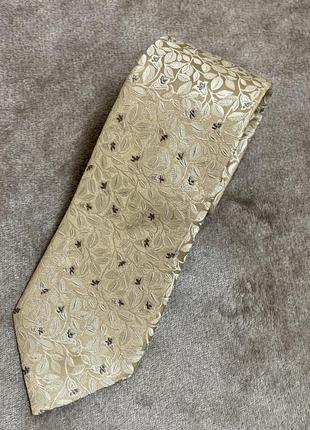 Краватка бежева tierack квіткове тиснення тканини