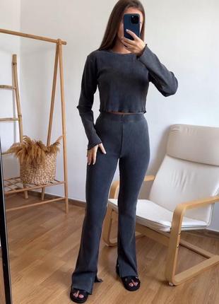 Шикарний варений костюм zara в рубчик, виварений ефект