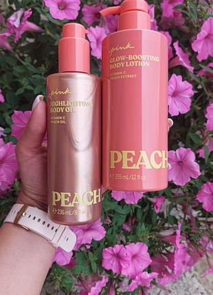Олійка хайлайтер для тіла з шиммером shimmer peach highlighting oil