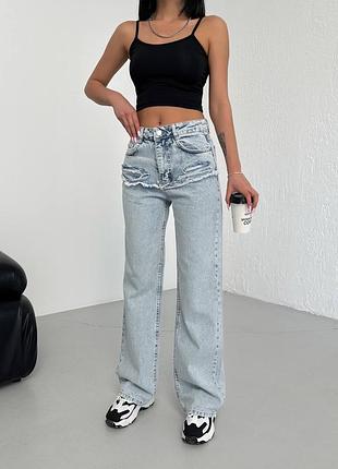 Трендові джинси з акцентним верхом  34 36 38 40 42 zara