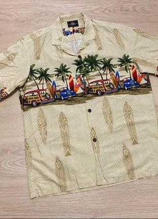 Рубашка гавайка винтаж made in usa vintage haaiian1 фото