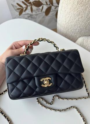 Чорна сумка в стилі chanel шанель