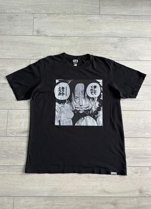 Футболка uniqlo x one peace ace shonen jump manga anime merch l л мерч
