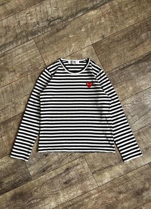 Жіночий лонгслів play x comme des garçons heart logo