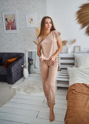 Пижама велюр 3в1 футболка, штаны и шорты 21 цвет