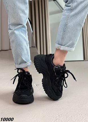 Кросівки матеріал еко шкіра колір чорний