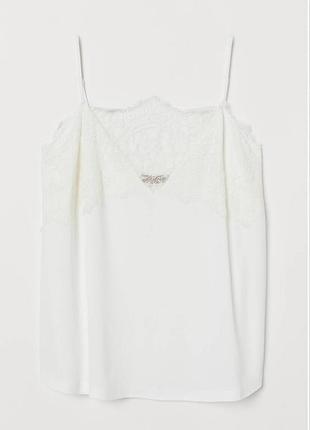 Майка топ с кружевом h&m р. хл