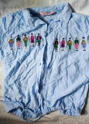 Сорочка укорочена з вишивкою дівчата