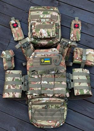Плитоноска з системою швидкого скидання 
multicam, піксель, олива,чорна з підсумками