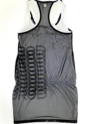 Женское прозрачное короткое платье-сетка с белой подкладкой фирмы eckōred (ecko unltd)2 фото