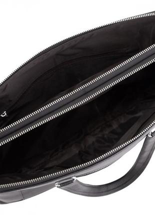 Шкіряна чоловіча чорна ділова сумка-портфель tiding bag 309877 фото
