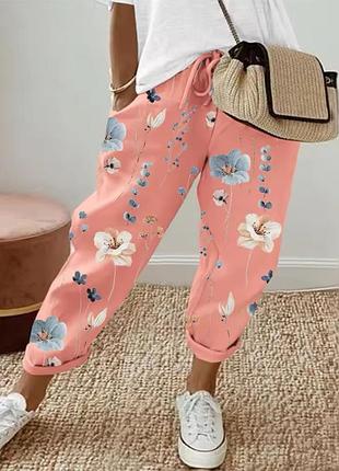 Брюки штаны в цветочек chic me